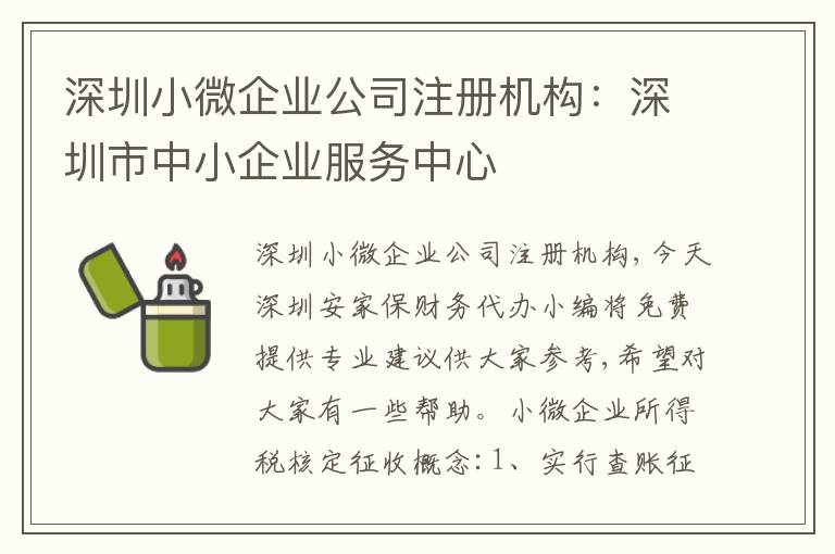 深圳小微企業(yè)公司注冊機(jī)構(gòu)：深圳市中小企業(yè)服務(wù)中心