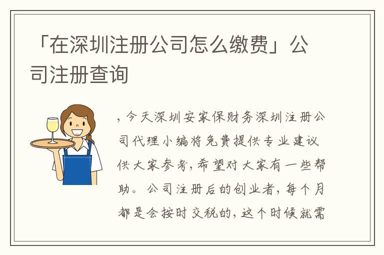 「在深圳注冊(cè)公司怎么繳費(fèi)」公司注冊(cè)查詢