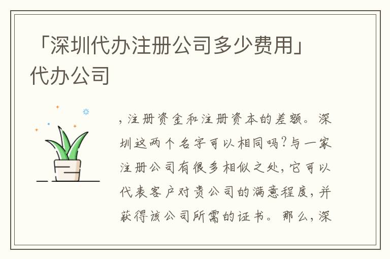 「深圳代辦注冊(cè)公司多少費(fèi)用」代辦公司