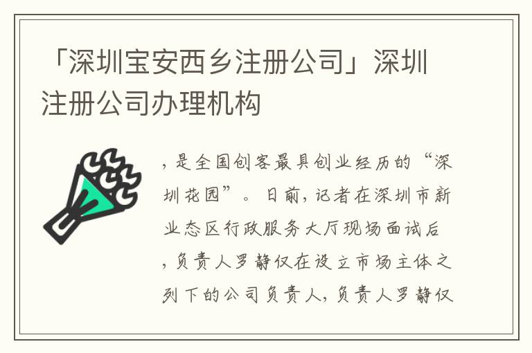 「深圳寶安西鄉(xiāng)注冊(cè)公司」深圳注冊(cè)公司辦理機(jī)構(gòu)