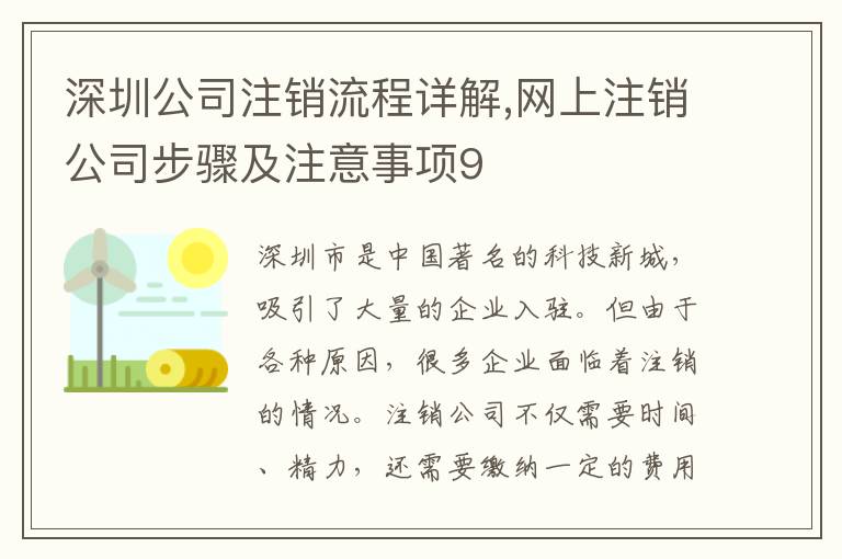 深圳公司注銷流程詳解,網(wǎng)上注銷公司步驟及注意事項9