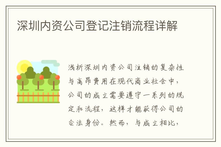 深圳內(nèi)資公司登記注銷流程詳解