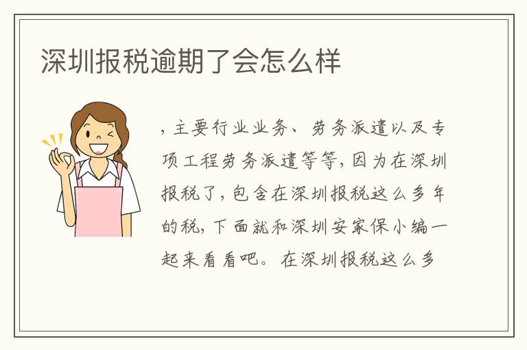 深圳報(bào)稅逾期了會怎么樣