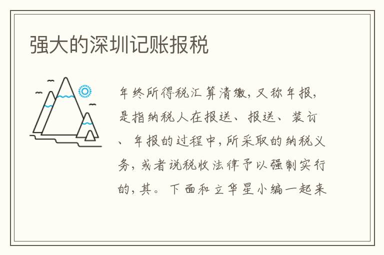 強大的深圳記賬報稅