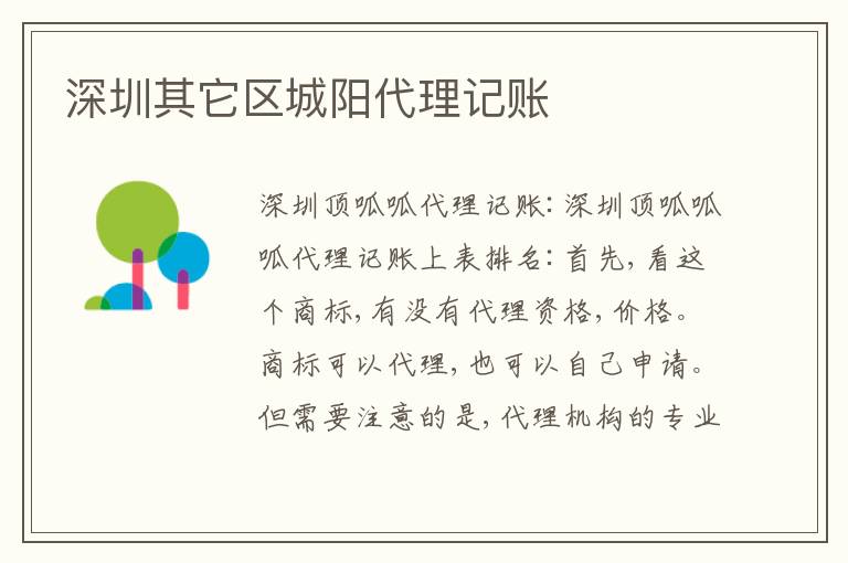 深圳其它區(qū)城陽(yáng)代理記賬