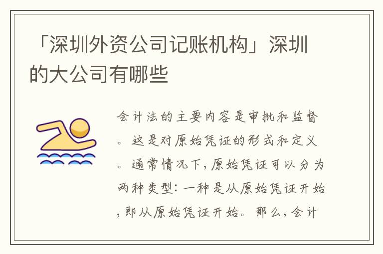 「深圳外資公司記賬機(jī)構(gòu)」深圳的大公司有哪些