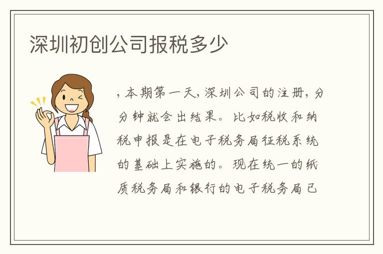 深圳初創(chuàng)公司報(bào)稅多少