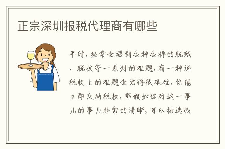 正宗深圳報(bào)稅代理商有哪些